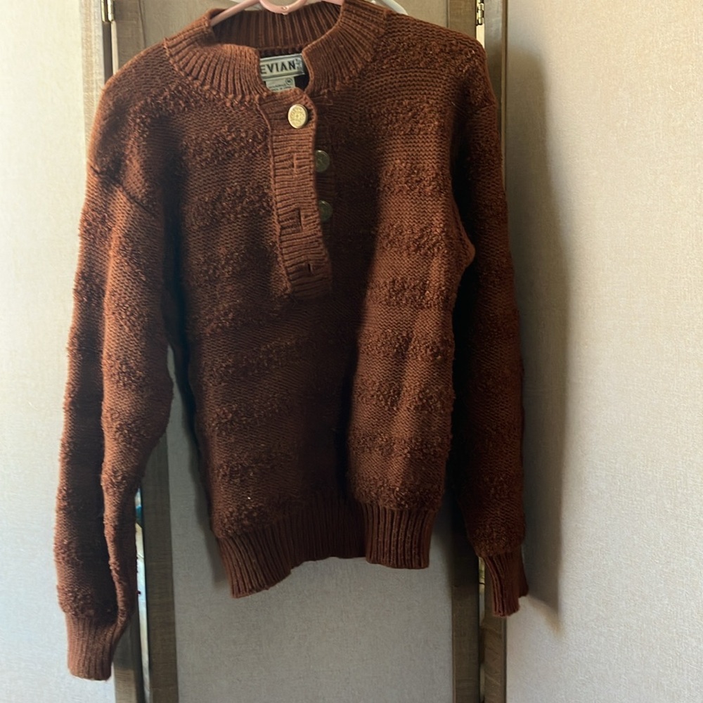 FINAL MARKDOWN Evian Rich Brown Knit Cardigan medium